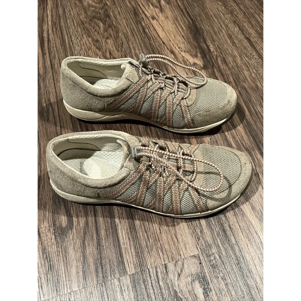 Dansko Honor Womens Sneakers Walking Shoes Suede Mesh Bungee Lace Up Tan 38